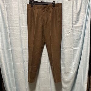 Dockers premium size 34X30 classic fit Men's Brown Pants comfy linen‎ blend